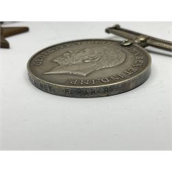 WW1 British War Medal awarded to 28885 Pte. A. Hey R. War. R.; WWI Victory Medal awarded to 7633 Pte. E. Edwards L'Pool R.; two WWII medals; Royal Navy Temperance Society Medal; Services Rendered badge No.B55177; and Home Guard lapel badge