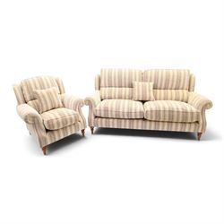 Parker Knoll - contemporary 'Henley' lounge suite comprising grande two seat sofa and wing...