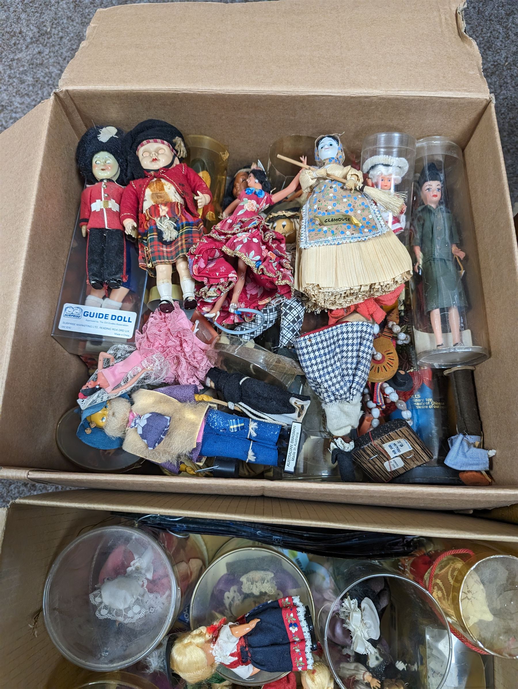 Franklin Heirloom doll, Cinderella, in wooden display case, together with a collection of 'Dolls of the World' and similar