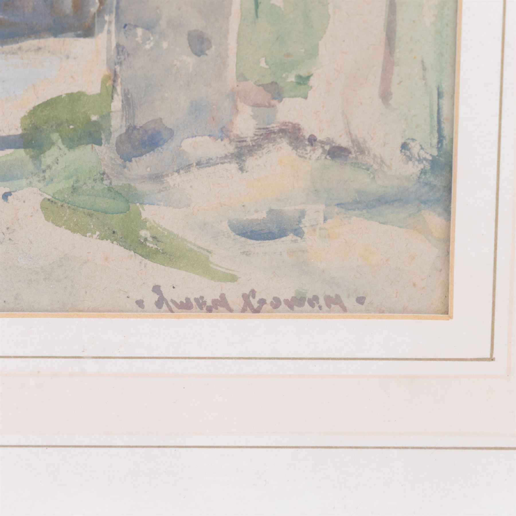 Owen Bowen (Staithes Group 1873-1967): Silver Street looking to Cliff Street 'Robin Hood's Bay', watercolour signed, titled verso 37cm x 27cm 
Provenance: from the artist's estate, inscribed verso