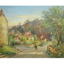 Harold Todd (British 1894-1977): North Yorkshire Village, oil on canvas signed 50cm x 60cm
