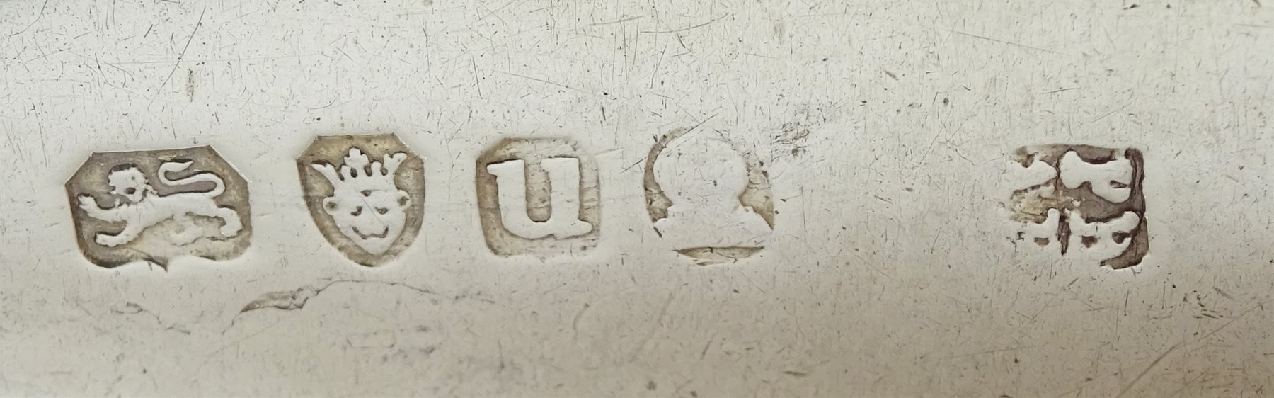 George IV silver fish server, Fiddle pattern by George Turner, Exeter 1825, silver caddy spoon by Sarah & John William Blake, London 1816 and two George III silver spoons by George Gray and Peter & Ann Bateman, approx 8.6oz