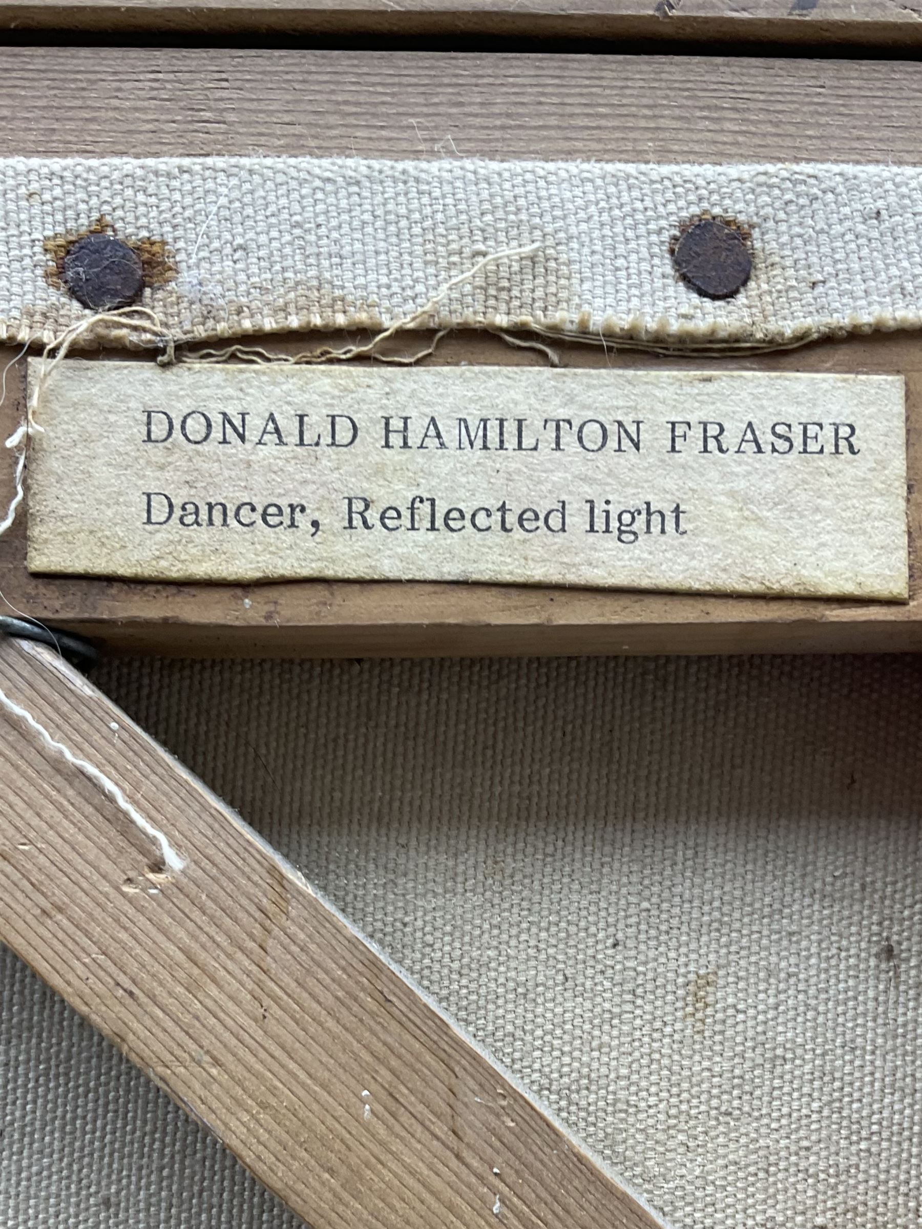 Circle of Donald Hamilton Fraser R.A. (British 1929-2009): 'Dancer Reflected Light', oil on canvas bears signature 63cm x 44cm 