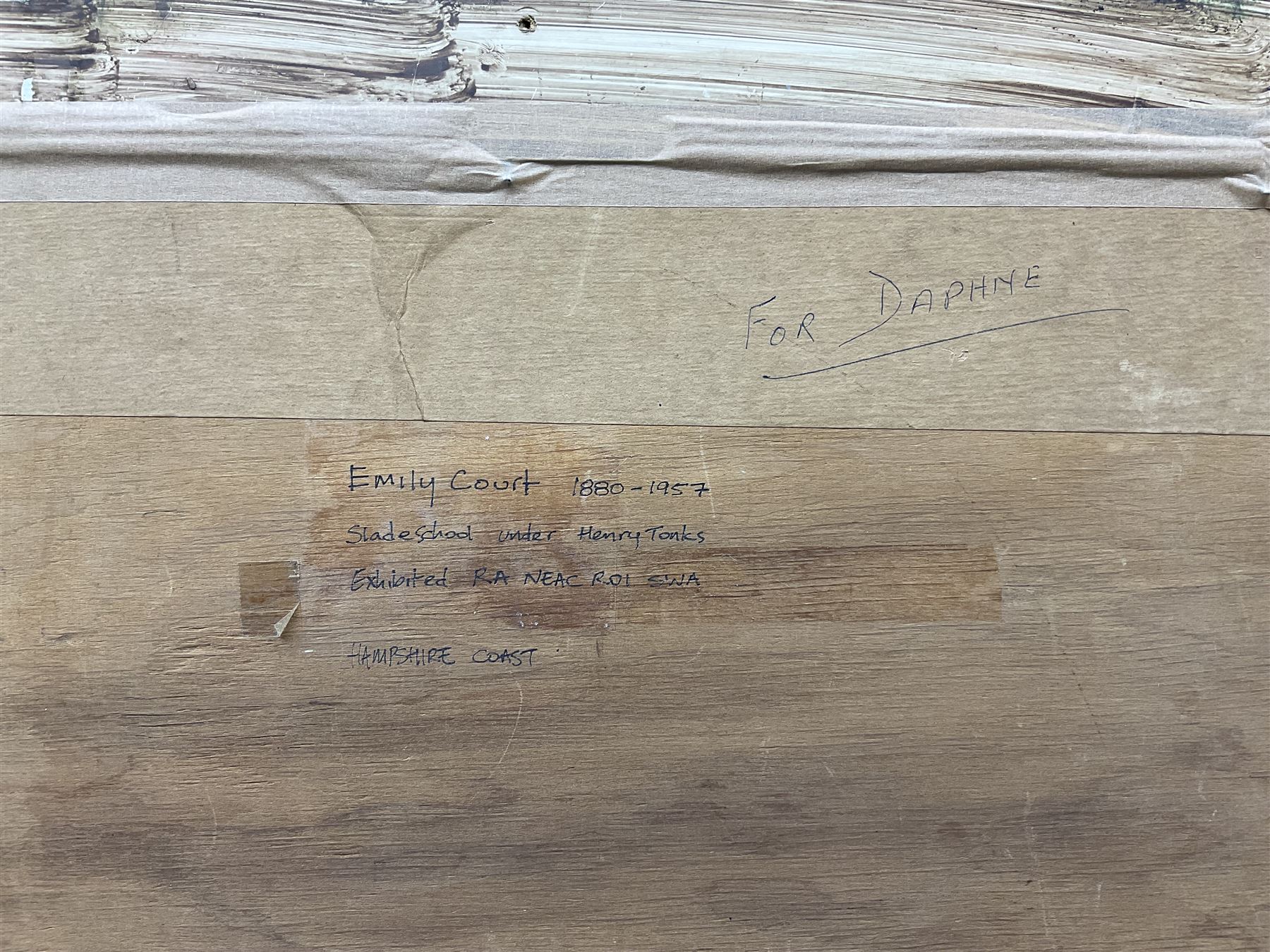 Emily Gertrude Court (1880-1957): The Hampshire Coast, oil on canvas board unsigned 39cm x 49cm