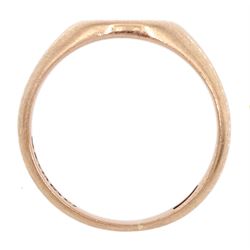 9ct rose gold signet ring engraved with monogrammed initials by Henry Griffiths & Sons, hallmarked 