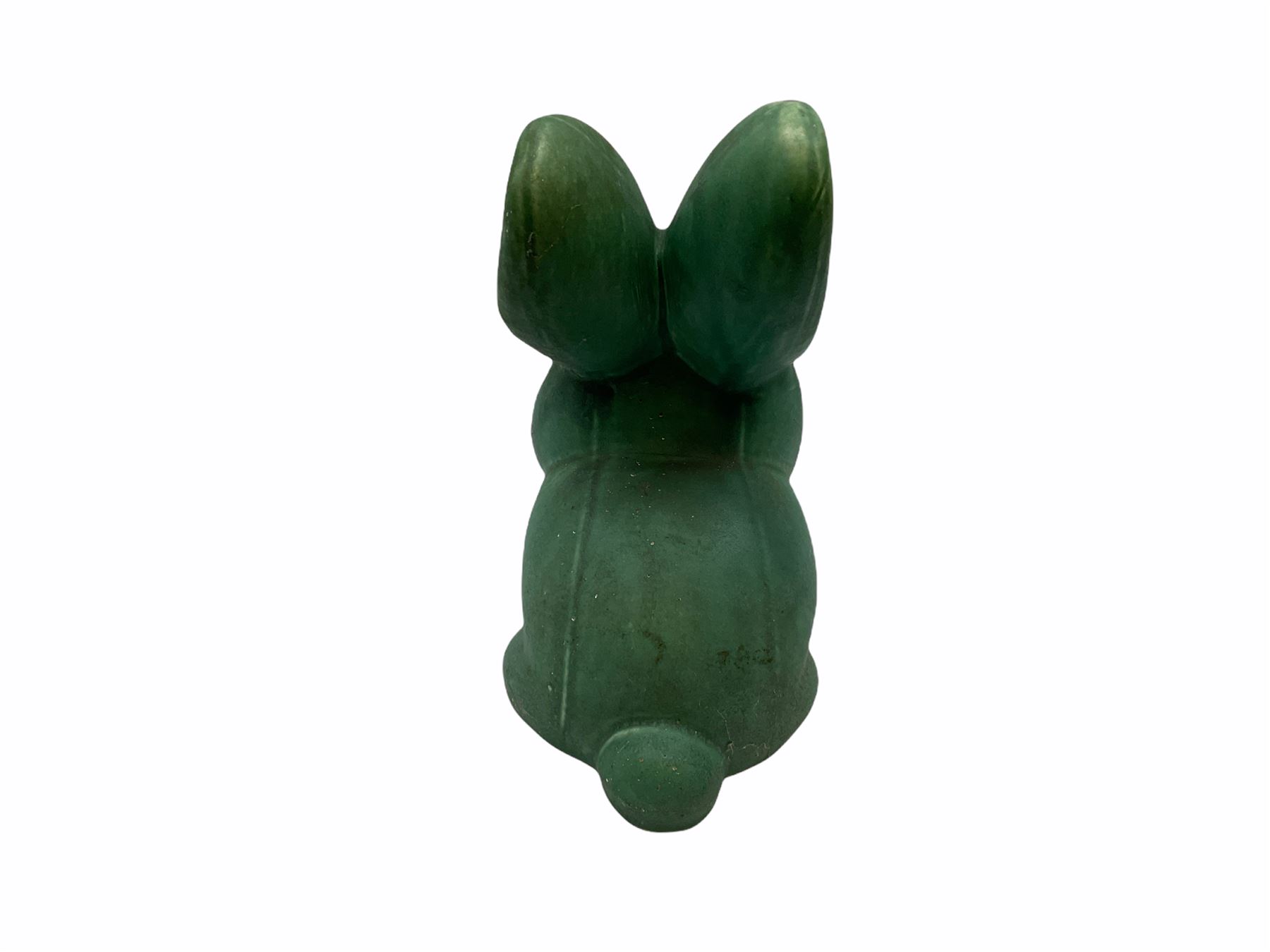 Large Bourne Denby green rabbit, with printed mark beneath, H26cm