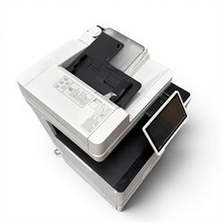 Canon Image Runner Advance DX C3720i multifunction laser printer, floor standing with two trays, A3 and A4, copier and scanner with auto feed and manual, base storage cupboard, with spare toner