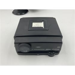 Mamiya RZ67 professional camera body, serial no 120282, with 'Mamiya-Sekor Z f=50mm 1:4.5 W' lens, serial no 18057 and RZ67 AE Prism Finder serial no 106809