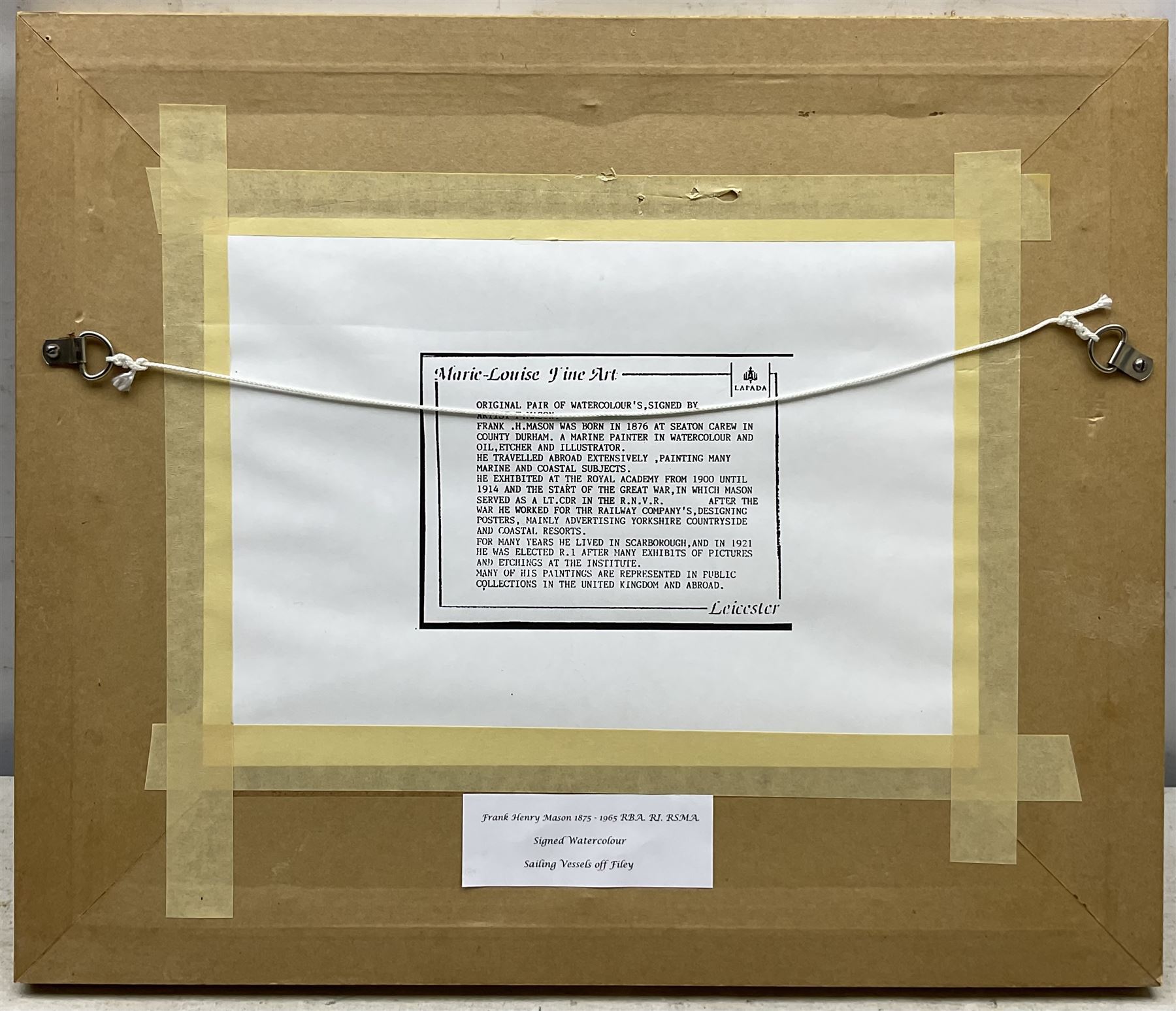 Frank Henry Mason (Staithes Group 1875-1965): Ships Returning to Calais and Shipping off the Coast, possibly St Andrews, pair watercolours heightened in white signed 15cm x 23cm (2)