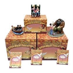 Three Royal Doulton limited edition Harry Potter groups - 'Harry's 11th Birthday' No.2967/5000; 'The Journey To Hogwarts' No.990/5000; and 'The Friendship Begins' No.3969/5000; all boxed with certificate (3)