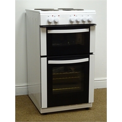  Currys CFTE50W17 essentials electric free standing cooker, W50cm, H91cm, D64cm  