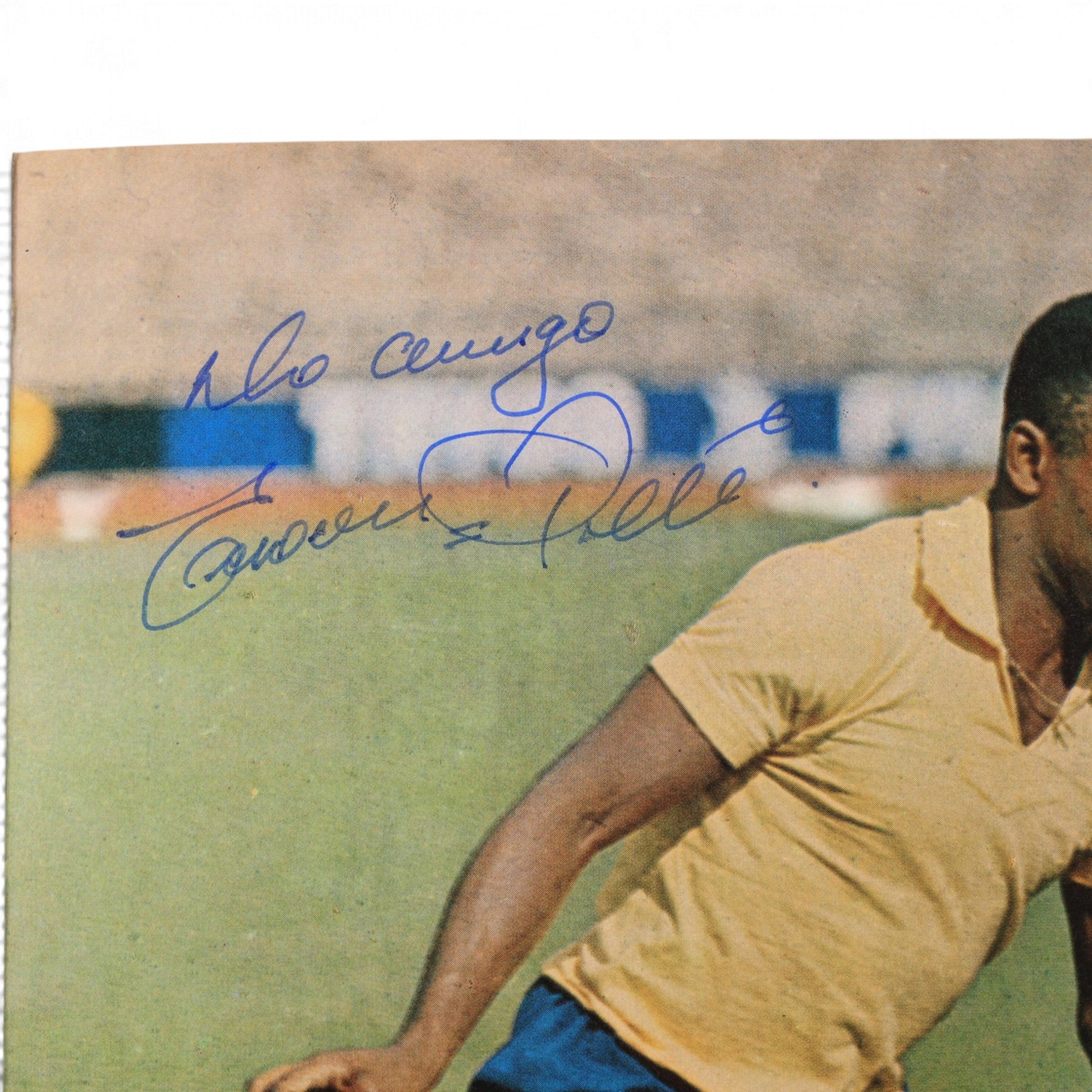 'World Cup 1966 England' hardback book, signed to inner front page by thirteen legendary footballers, to include Bobby Moore, Pele, George Cohen, Bobby Charlton, Alan Ball, Nobby Stiles, Roger Hunt, Peter Thompson, Kenneth Wolstenholme, Jairzinho, Garrincha, Martin Peters and Geoff Hurst, with certificate of authenticity from Chaucer Auctions