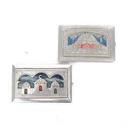 Two WWII North African campaign Prisoner-of-War-work cigarette cases, made with materials ...