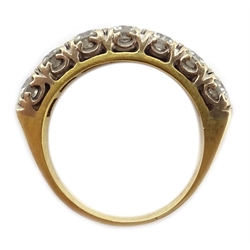  Diamond seven stone half eternity gold ring stamped 18ct, each diamond approx 0.25 carat  