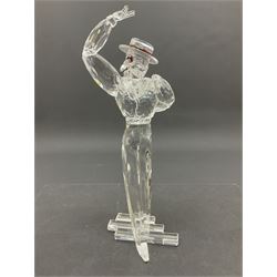 Three Swarovski figures, comprising flamenco dancer, female dancer with certificate and ballerina, tallest H21cm  