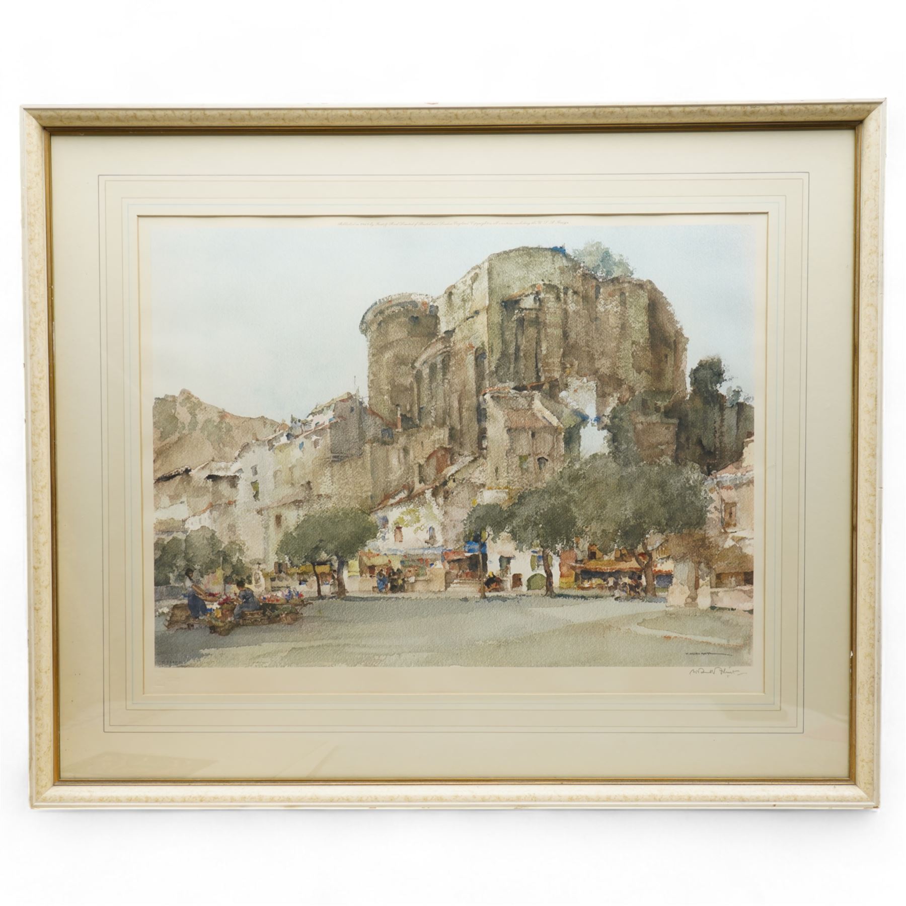 Sir William Russell Flint RA ROI (Scottish 1880-1969): 'La Voulte sur Rhone', colour print signed in pencil with blindstamp pub. 1969, 48cm x 63cm