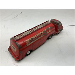 Dinky - five unboxed and playworn die-cast models comprising Supertoys Big Bedford Van 'Heinz' No.923; A.E.C. Monarch Thompson Tank; Maserati Racing Car No.231; H.W.M. Racing Car 23J; and Royal Mail Van; together with a Corgi Mobilgas Tanker (6)