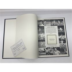 Leeds United football club - football association challenge cup competition final Saturday 11th April 1970 Chelsea vs Leeds United at Wembley programme, football association charity shield Saturday 10th August 1974 Leeds United vs Liverpool programme, various supporters pin badges, scarf for the league 1 playoff final Wembley stadium 25th May 2008, Danbury Mint 'Great Moments in the History of Leeds United' leather bound collectors edition, various used home game tickets etc