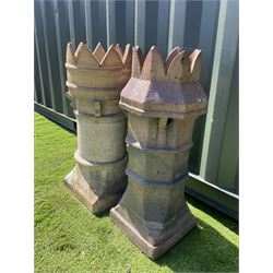 Two terracotta crown top chimney pots - THIS LOT IS TO BE COLLECTED BY APPOINTMENT FROM DUGGLEBY STORAGE, GREAT HILL, EASTFIELD, SCARBOROUGH, YO11 3TX
