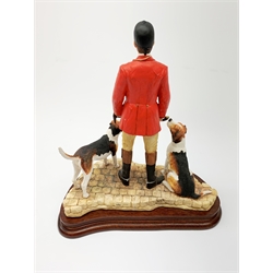 A limited edition Border Fine Arts figure group, End of an Era?, model no B0881 by David Mayer, 456/500, on wooden base, figure L23cm, with accompanying certificate. 