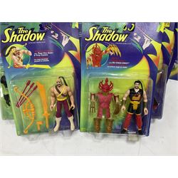 The Shadow - Kenner Thunder Cab; Mirage SX-100 car; Shiwan Khan Serpent Bike; and  Nightmist Cycle; all boxed; and eight Kenner unopened carded action figures (12)