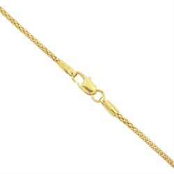 21ct gold Taurus pendant, stamped 875, on 18ct gold popcorn link chain necklace, stamped 750