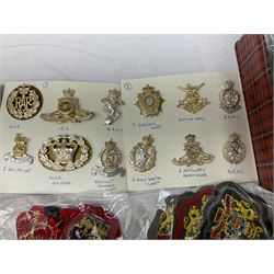 Staybrite and other cap badges, various regiments including Lincolnshire, Royal Army Dental Corps, Royal Logistic Corps, Royal Artillery etc, collar badges, cloth badges, compass, belt buckle and other military interest items