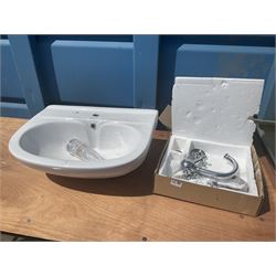 White glazed Casarte sink with chrome mixer tap and pop up drain  - THIS LOT IS TO BE COLLECTED BY APPOINTMENT FROM DUGGLEBY STORAGE, GREAT HILL, EASTFIELD, SCARBOROUGH, YO11 3TX