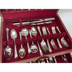 Silver plated Harrison Fisher & Co canteen of cutlery, stamped HF & Co, with similar cutlery