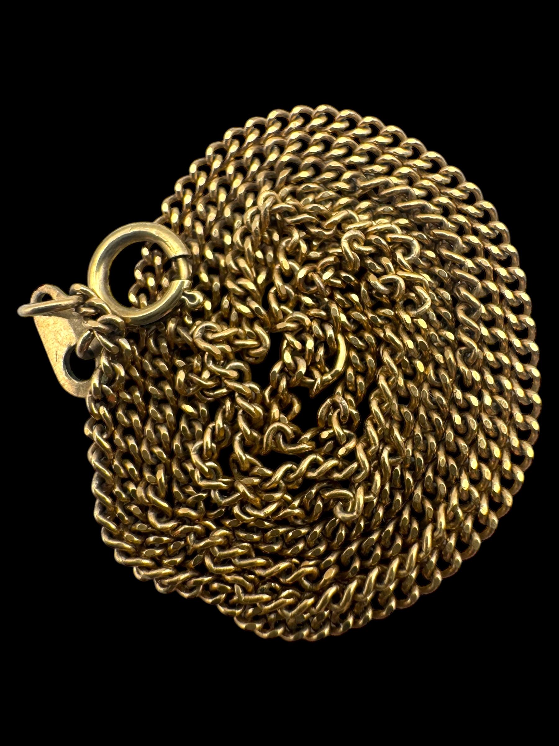 9ct gold jewellery, including two chains and a cross pendant, all hallmarked 