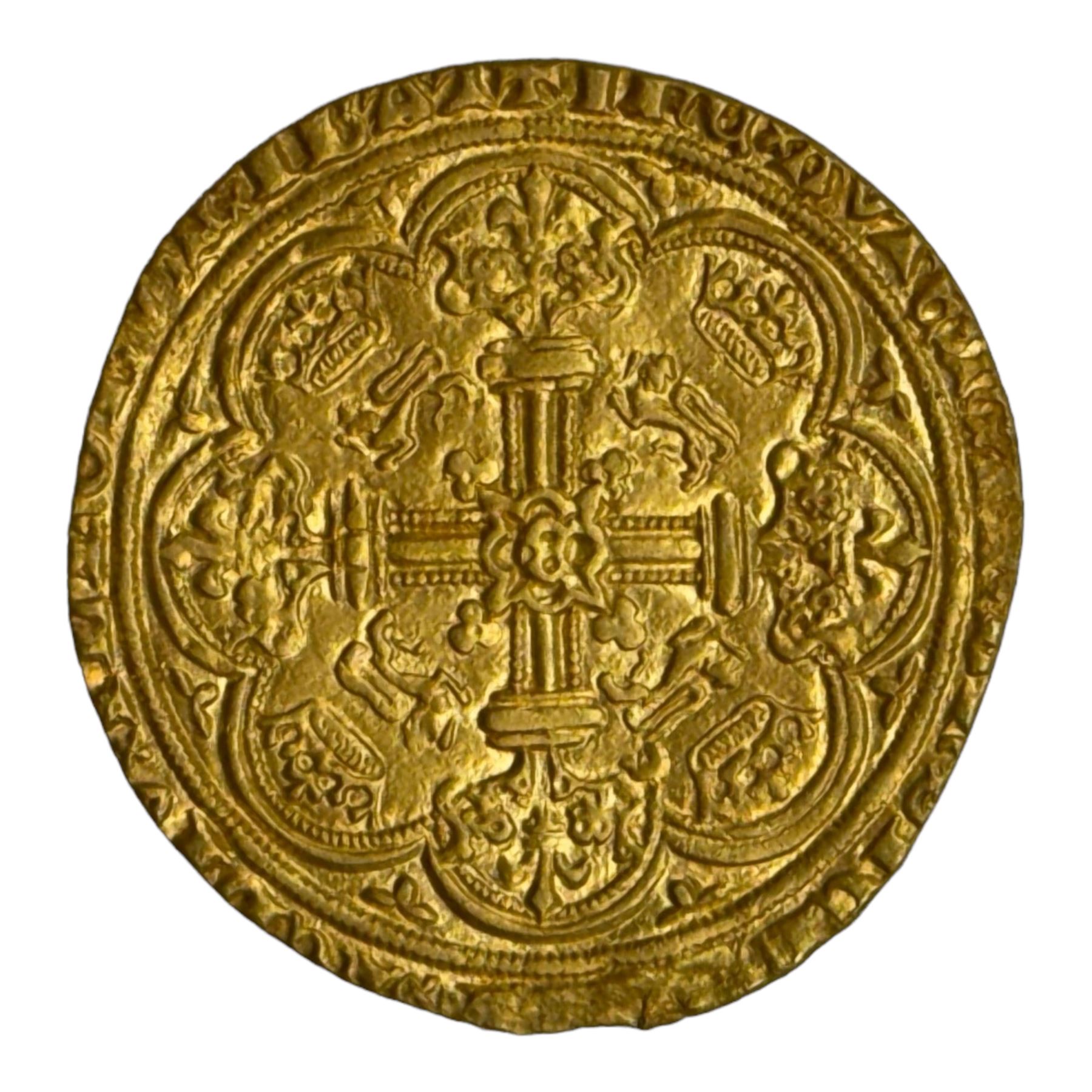 Edward III (1327-77) hammered gold noble coin, approximately 6.13 grams