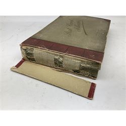 Album containing approximately four hundred Edwardian and later postcards including three Louis Wain, comic cards by Tom Browne, Phil May etc, British and Foreign topographical including real photographic and local, Coronation trams, actresses etc; and large quantity of loose postcards including WW1 Belgium views and caricatures, Royalty portraits etc, 