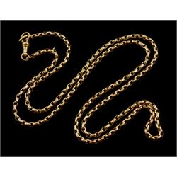 Early 20th century 9ct rose gold cable link necklace, with clip stamped 9c