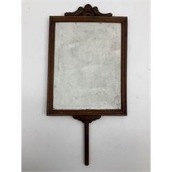 KPM Berlin lithophane panel, of two angels supporting a female figure to the centre, encased in a rosewood frame and handle, H42cm