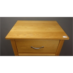  Oak tallboy chest, five drawers, stile end supports, W62cm, H165cm, D44cm  