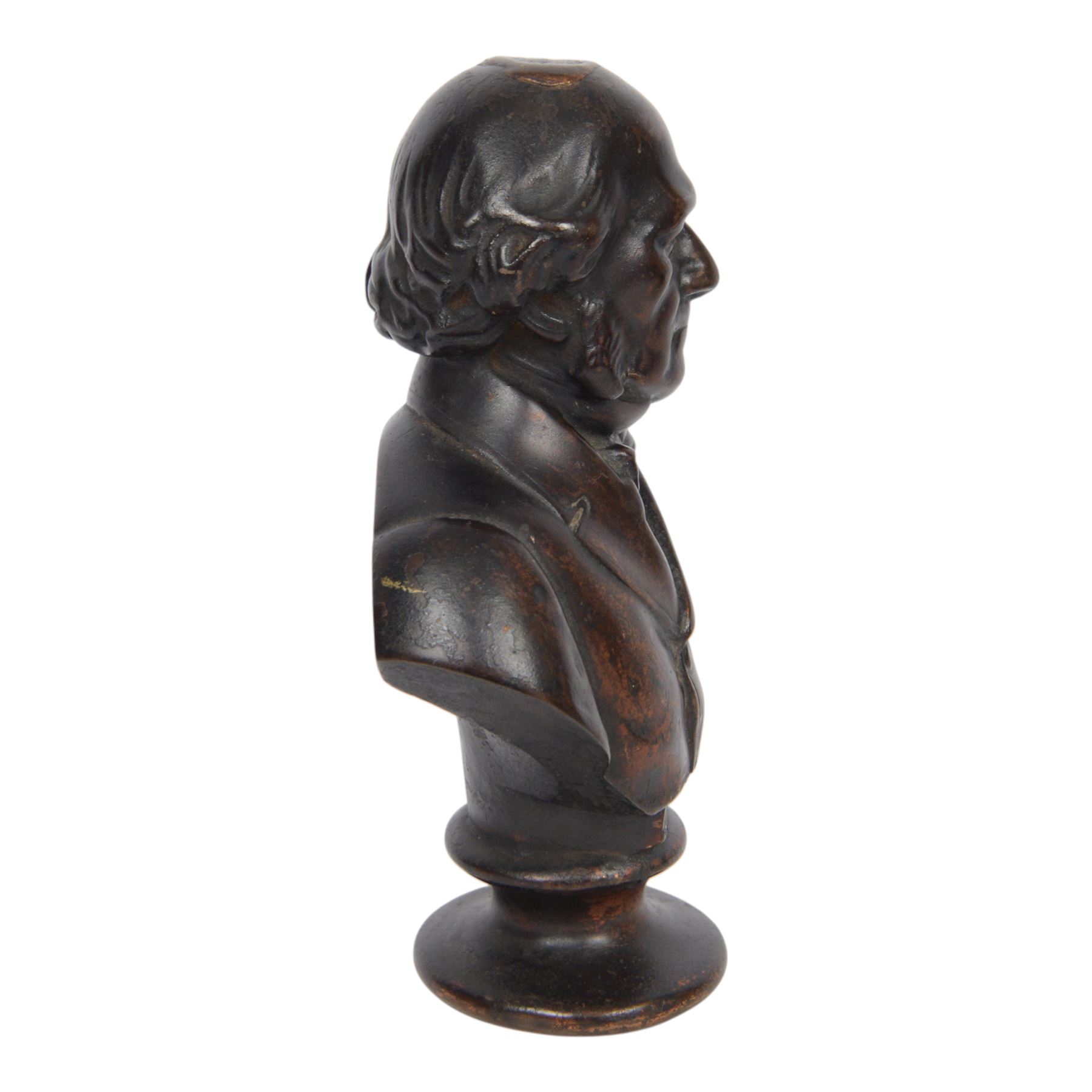 Cast metal bust of Gladstone with a bronze finished, H23cm