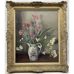 Stephen Bone (British 1904-1958): Flowers in a White Jug, oil on canvas signed 60cm x 50cm