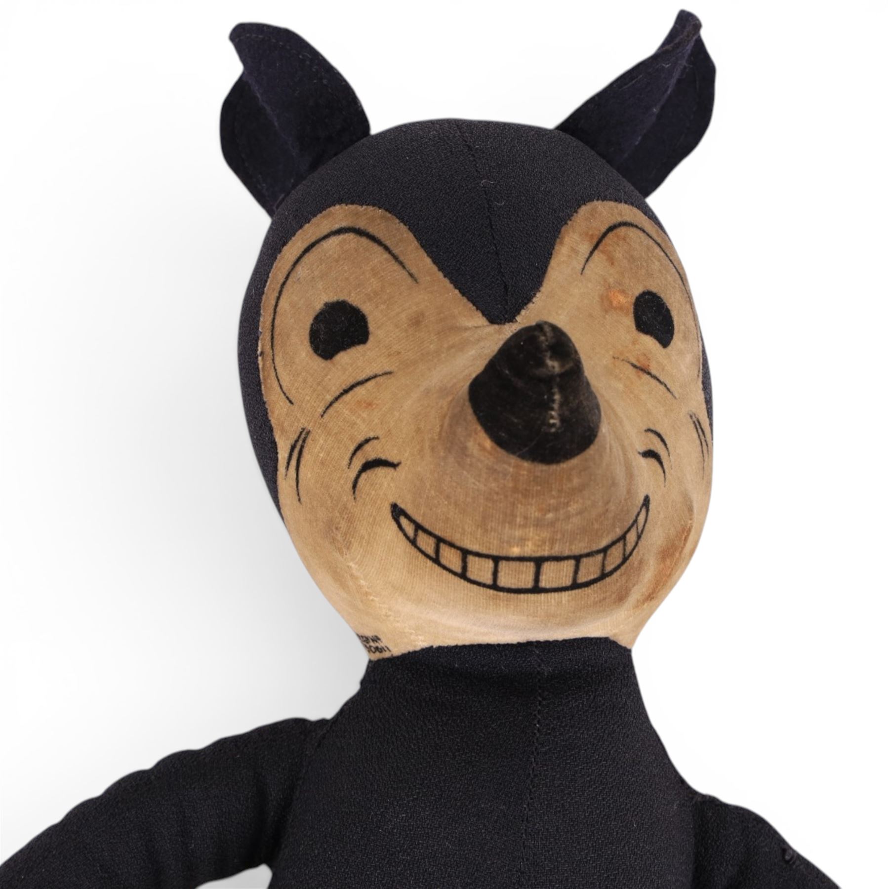 1930s Dean's Rag Book Mickey Mouse, with green felt shorts, yellow felt hands and feet and printed facial features, with registration no. printed to neck 750611, H40cm