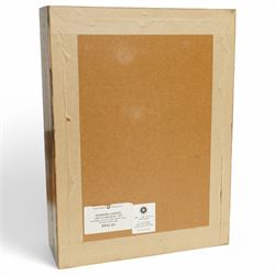 Andrew Coates (British 1939-): 'The Guardians', assemblage in wood, found objects and with three marble eggs, titled and dated 1999 verso, in case, overall 50cm x 37cm