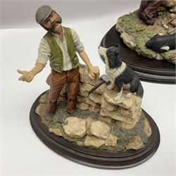 Five Country Artists figures, to include Dry Stone Waller, Puppy Mischief etc, largest H25cm