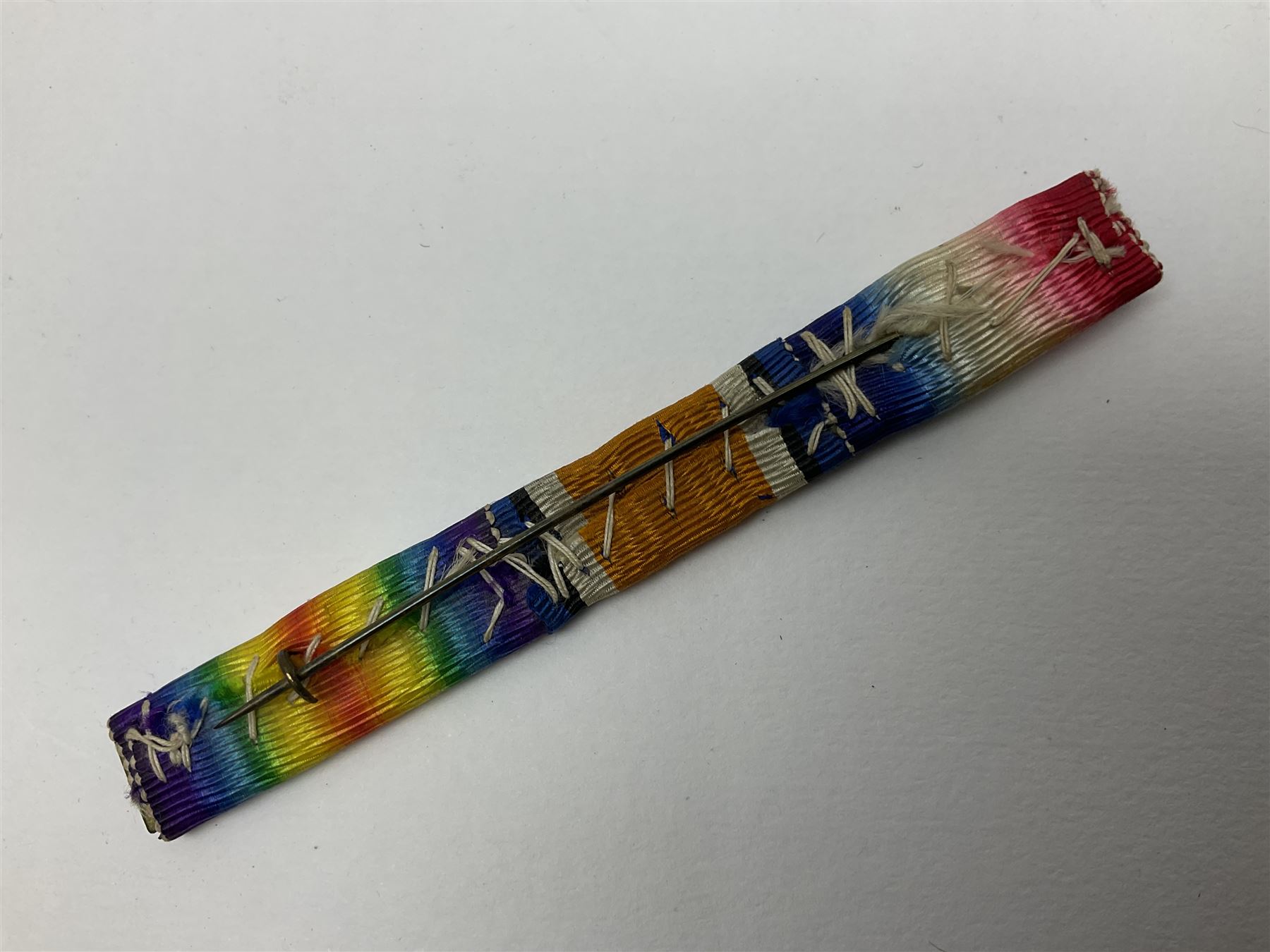 WW1 group of three medals comprising British War Medal, Victory Medal and 1914 Star awarded to 8328 Pte. G. Shaw Yorks: L.I.; on hanging bar with WW2 1939-1945 War Medal and WW1 ribbon bar with rosette to 1914 Star ; all with ribbons; and WW2 1939-1945 War Medal with ribbon