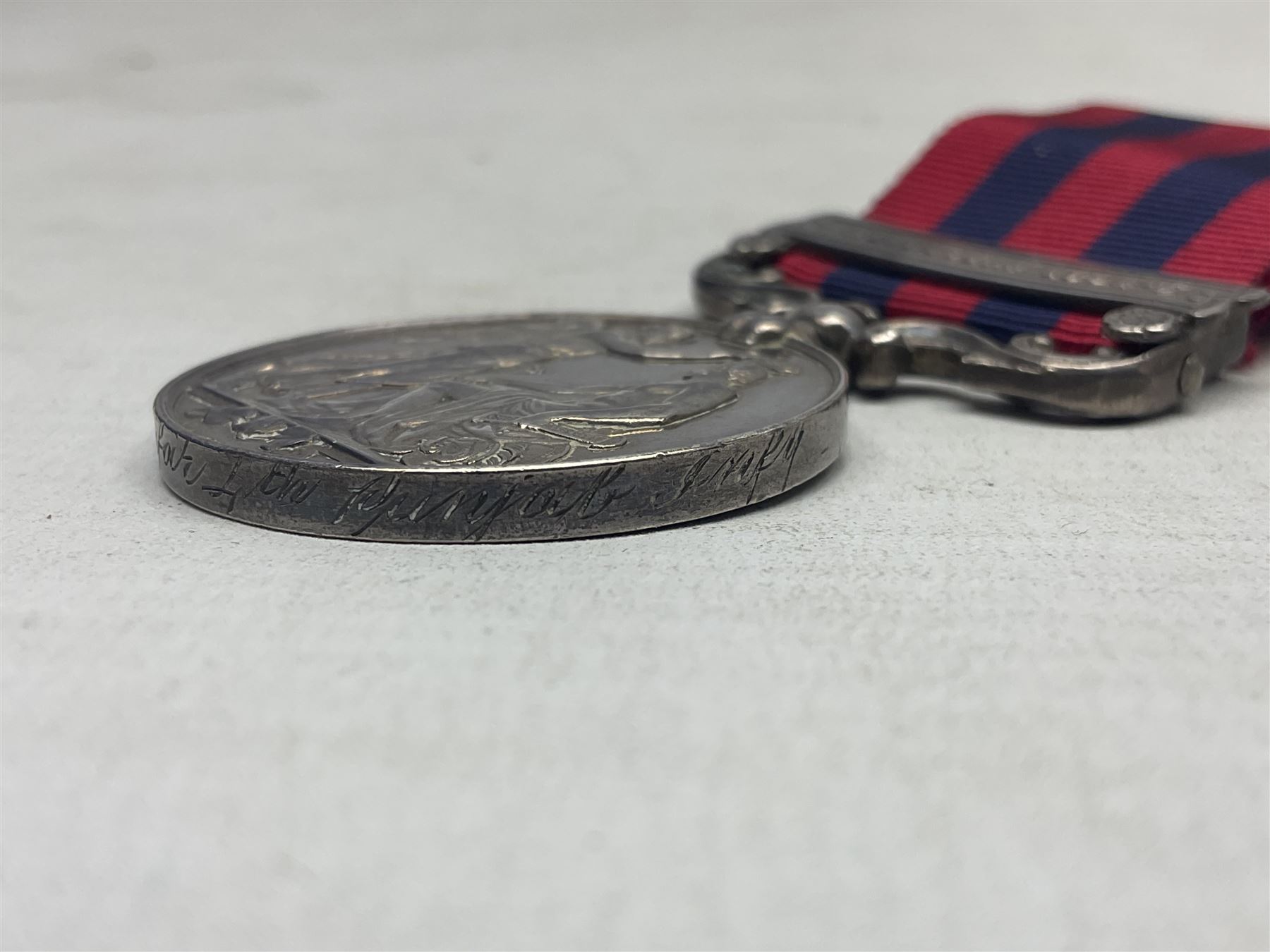 Victoria India General Service Medal with Waziristan 1894-5 clasp awarded to 1235 Sepoy Nuh Joifoih 4th Punjab Infy.; with ribbon