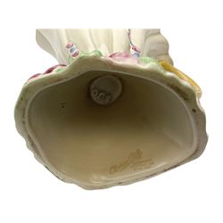 Clarice Cliff Newport Pottery handled vase/jug, of fluted form, shape no 830, decorated in the My Garden pattern, with printed and impressed marks beneath, H20cm