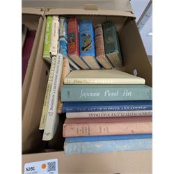 Collection of books, including John Slimming; Temiar Jungle, Duck Lake; Stories of the Canadian Backwood, The Art of Japanese Flower Arranging, engineering books and The Strad library music books, etc 