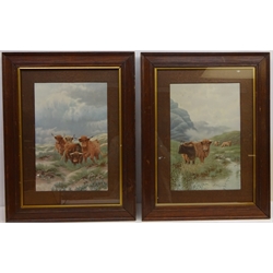  Tottering by Gently, two colour prints after Annie Tempest, two Cricket prints after Henry Mayo Bateman, Baroque baths & Still Life of Mangolia, three contemporary prints and Cattle colour print after Sidney Pike in oak frames max 77cm x 57cm (9)  