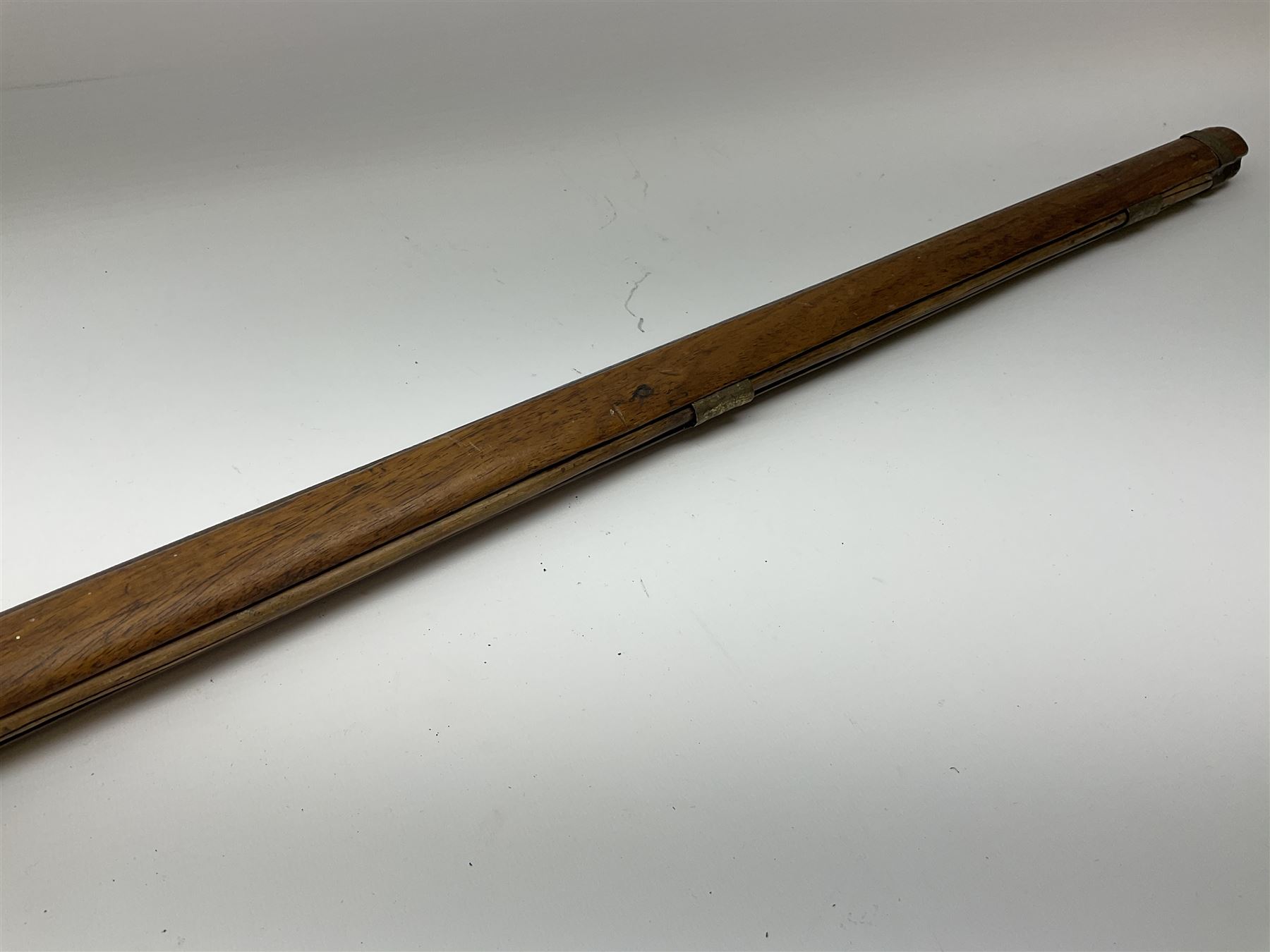 19th century flintlock musket for restoration or display, the mahogany full stock with brass mounts and under barrel ramrod L166.5cm