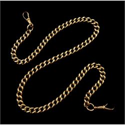 Early 20th century 9ct rose gold curb link watch/necklace chain, each link stamped 9 375