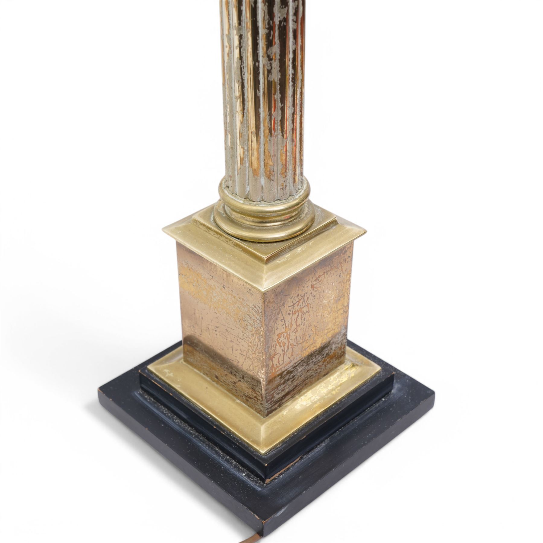 Large Corinthian column table lamp on stepped base H60cm excluding fitting