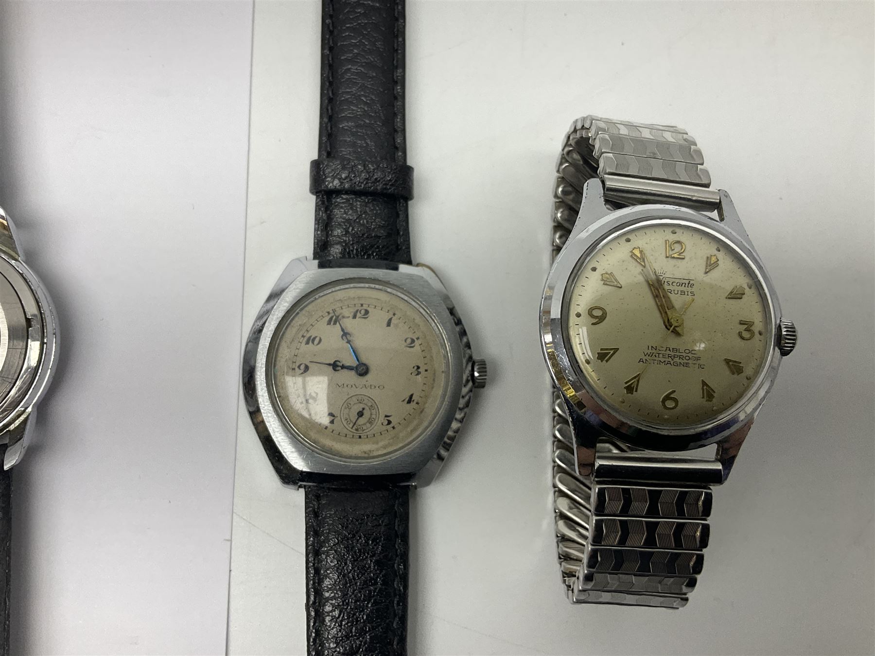 Paul Buhre RotoDato 21 jewels automatic wristwatch and nine manual wind wristwatches including Movado, Sterling, Visconte, Roamer, Avia and Ultra