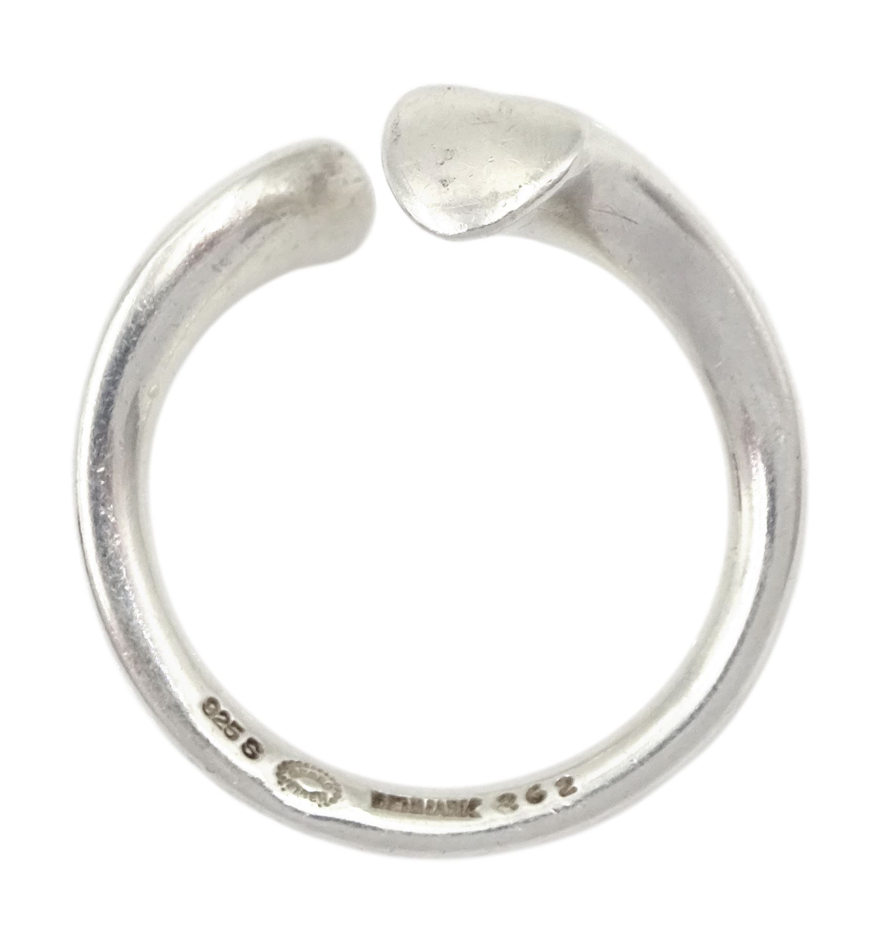 Silver devoted hearts ring by Regitze Overgaard for Georg Jensen, No 262, boxed